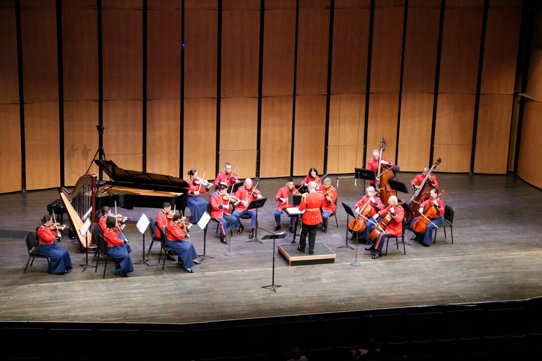 On July 18, 2015, the Marine Chamber Orchestra performed at the Rachel M. Schlesinger Concert Hall in Alexandria, Va. (U.S. Marine Corps photo by Staff Sgt. Rachel Ghadiali/released)