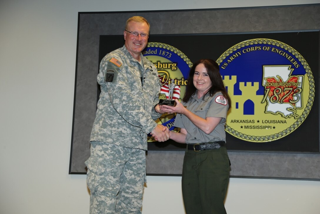 Amy Shultz of Operations Division’s Lake Ouachita Field Office received the Park Ranger of the Year Award for her sustaining promotions of water safety programs through media and personal contacts while educating the public of practicing proper water safety techniques.