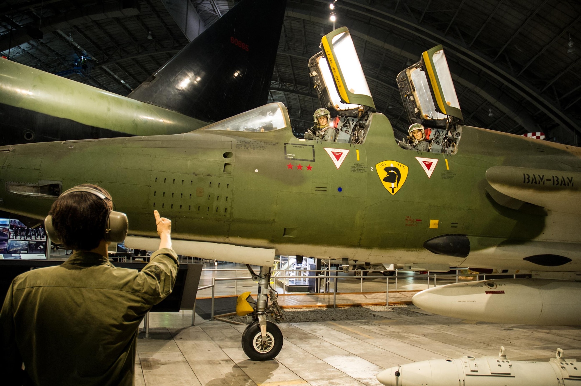 DAYTON, Ohio - Wild Weasel exhibit, including the Republic F-105G, in the Southeast Asia War Gallery at the National Museum of the United States Air Force. (U.S. Air Force photo) 