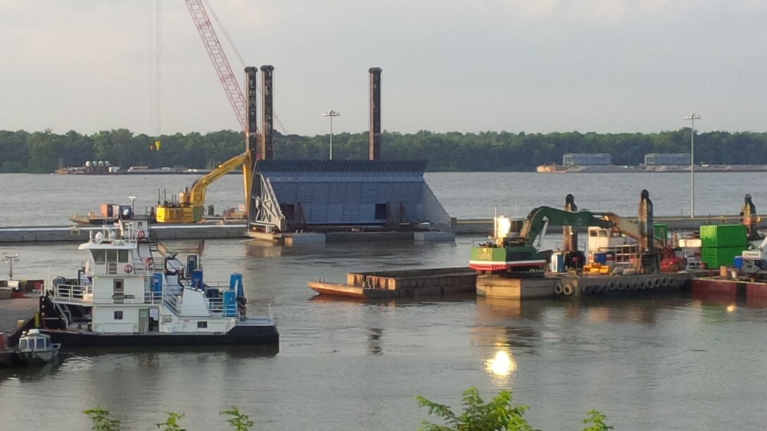 The second tainter gate for the Olmsted Dam construction project is on site as of July and will be prepared for installment later this year. The first tainter gate was installed in the fall of 2014. Work continues on the lower Ohio River on this mega project.