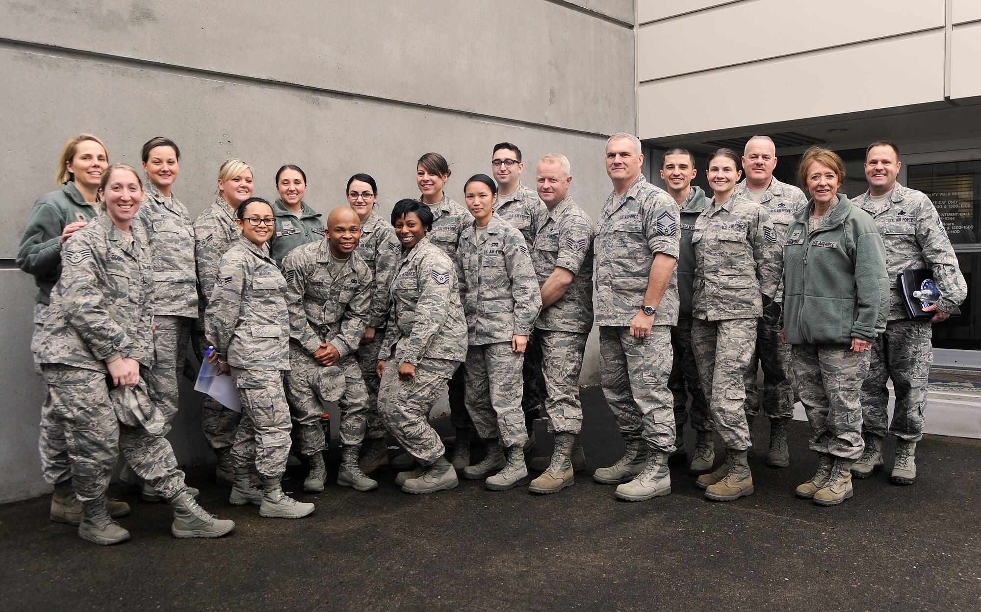 Members of the Oregon Air National Guard’s Diversity and Inclusion Counsel gather for a group photograph following their monthly meeting during the Unit Training Assembly, Jan. 11, 2015, Portland Air National Guard Base, Ore. The Diversity and Inclusion Counsel helps foster communication by recognizing that a diverse set of experiences, perspectives, and backgrounds are crucial to mission success. (U.S. Air National Guard photo by Tech. Sgt. John Hughel, 142nd Fighter Wing Public Affairs/Released)