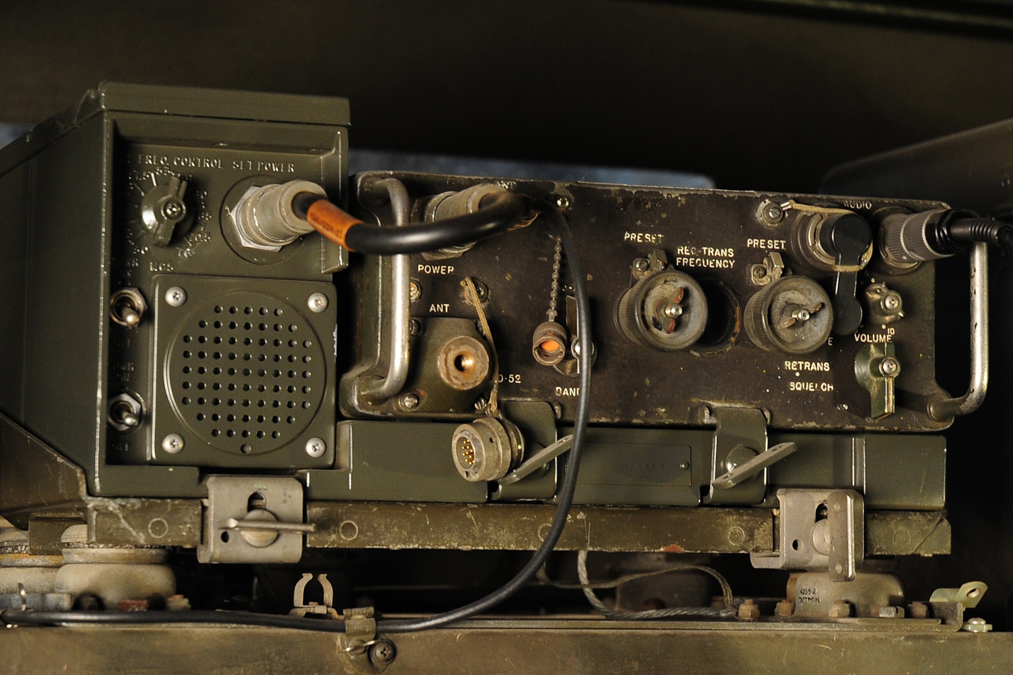 DAYTON, Ohio -- Interior of the AN/MRC-108 Communication System on display in the Southeast Asia War Gallery at the National Museum of the U.S. Air Force. (U.S. Air Force photo)