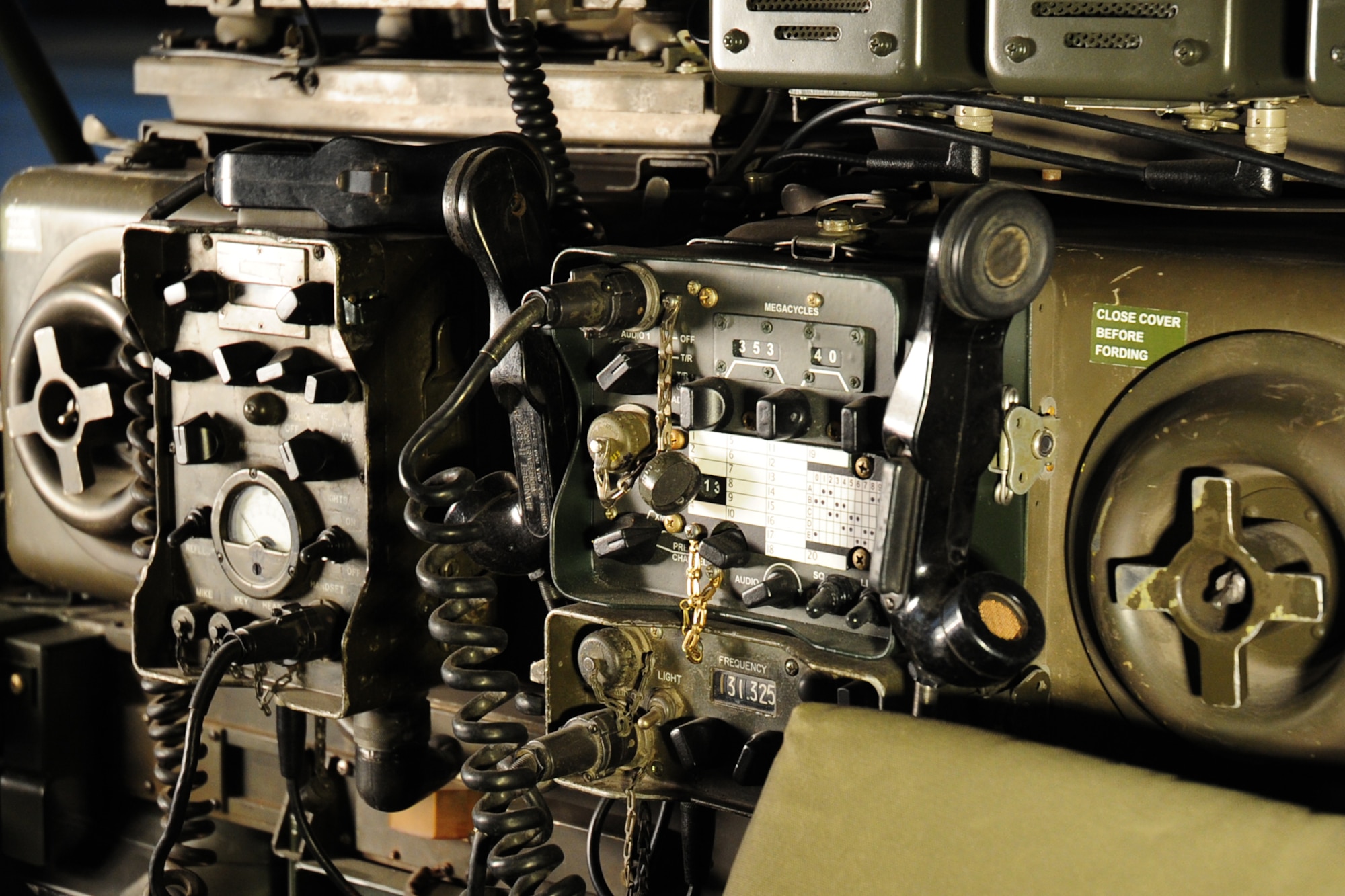 DAYTON, Ohio -- Interior of the AN/MRC-108 Communication System on display in the Southeast Asia War Gallery at the National Museum of the U.S. Air Force. (U.S. Air Force photo)