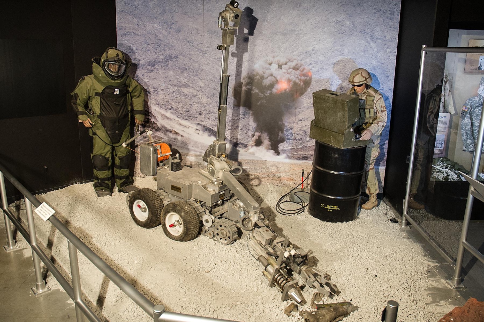 DAYTON, Ohio - The Warrior Airmen exhibit, highlighting Explosive Ordnance Disposal, on display in the Cold War Gallery at the National Museum of the U.S. Air Force. (U.S. Air Force photo)