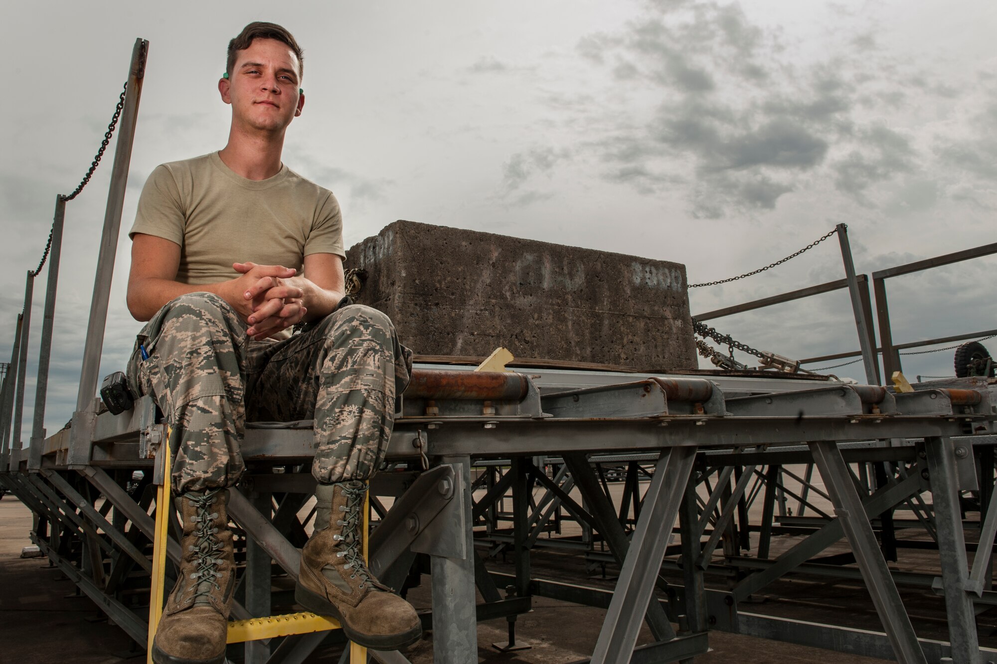 Senior Airman Mark Carroll, 19th Logistics Readiness Squadron aircraft services element member, ensures the execution of the Chairman of the Joint Chiefs of Staff’s number 3 peacetime priority by securely handling and loading 453 tons of “Sight Sensitive” cargo on 801 State Department aircraft per year.  Carroll also honed his supervisory skills during Airman Leadership School which resulted in being recognized as class 15-06’s distinguished graduate.(U.S. Air Force photo by Senior Airman Kaylee Clark)