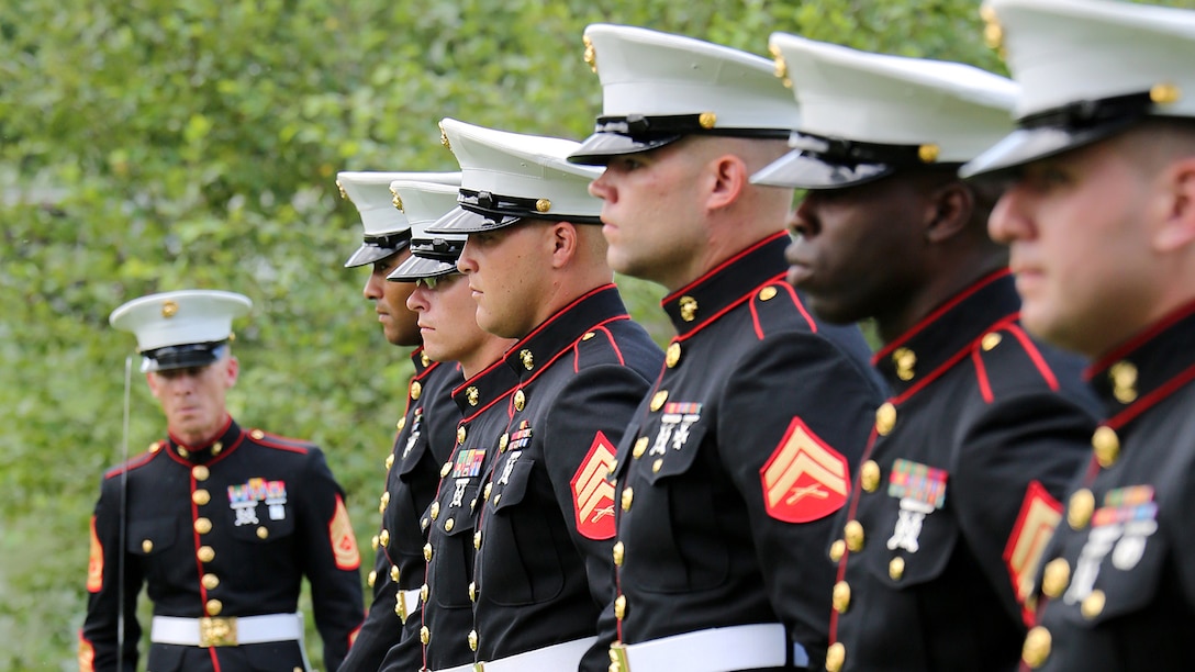 The Marines of Battery K, 2nd Battalion, 14th Marine Regiment prepare to fire a 21-gun salute for Staff Sgt. David A. Wyatt at Chattanooga National Cemetery in Chattanooga, Tennessee, July 24, 2015. Family, Marines and hundreds of community members attended the funeral service to pay their respects to Wyatt and the sacrifice he gave for this country.