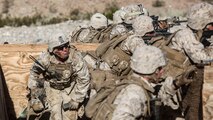 A Marine with 1st Platoon, Company C, 1st Battalion, 7th Marines, runs along his squad’s firing line distributing ammunition during platoon attack drills, July 24, aboard Marine Corps Air Ground Combat Center Twentynine Palms, Calif. Training began for the Marines of Company C with a combined arms fire and maneuver exercise as part of their Integrated Training Exercise in preparation for their upcoming deployment with Special Purpose Marine Air Ground Task Force Crisis Response Central Command 16.1 scheduled to depart later this year.