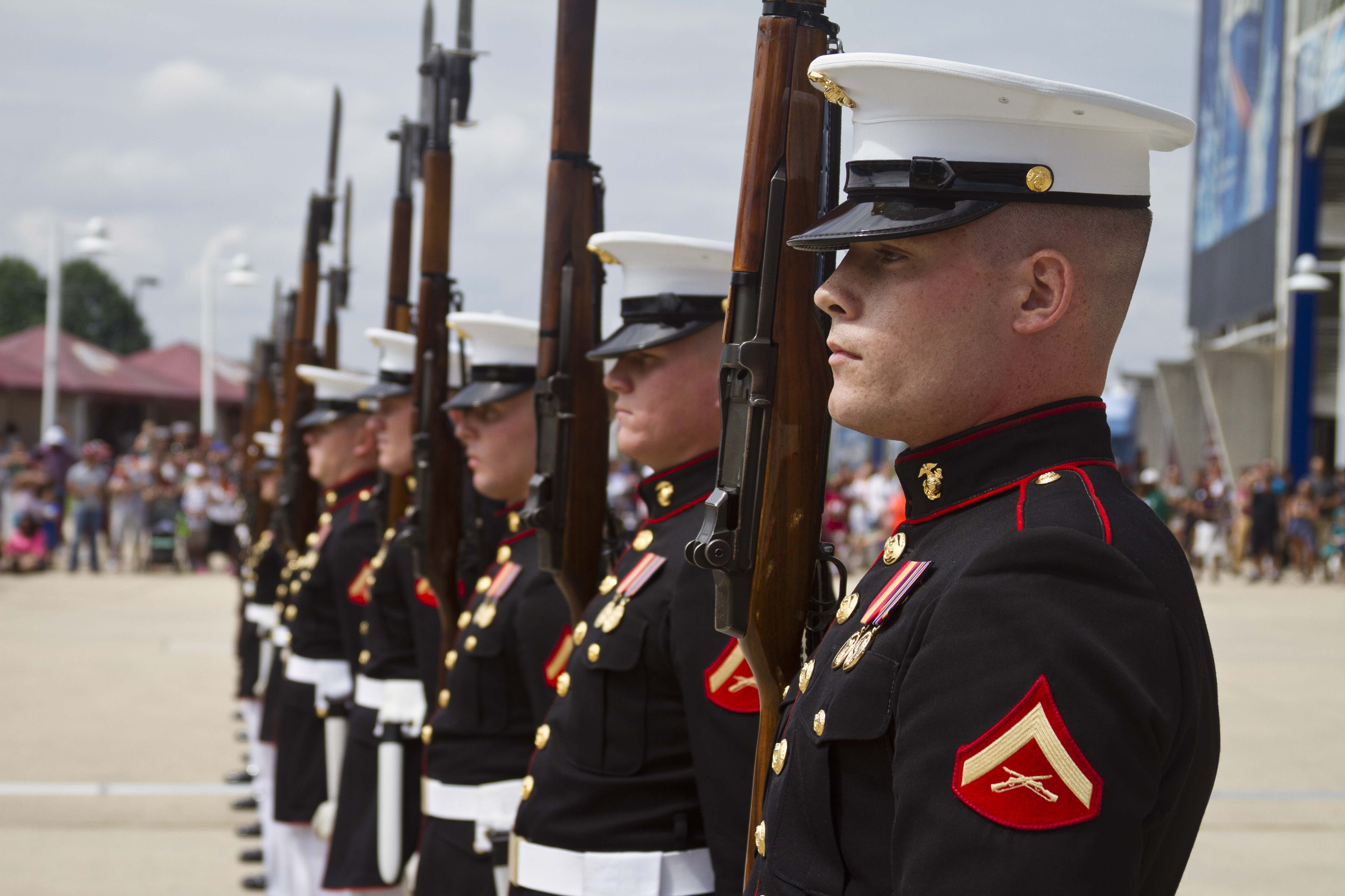 United States Marine Corps Silent Drill Platoon visits FedEx Field