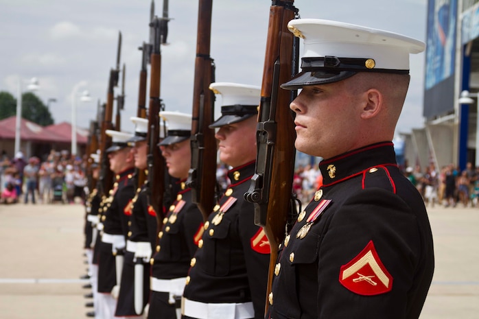 United States Marine Corps Silent Drill Platoon visits FedEx Field