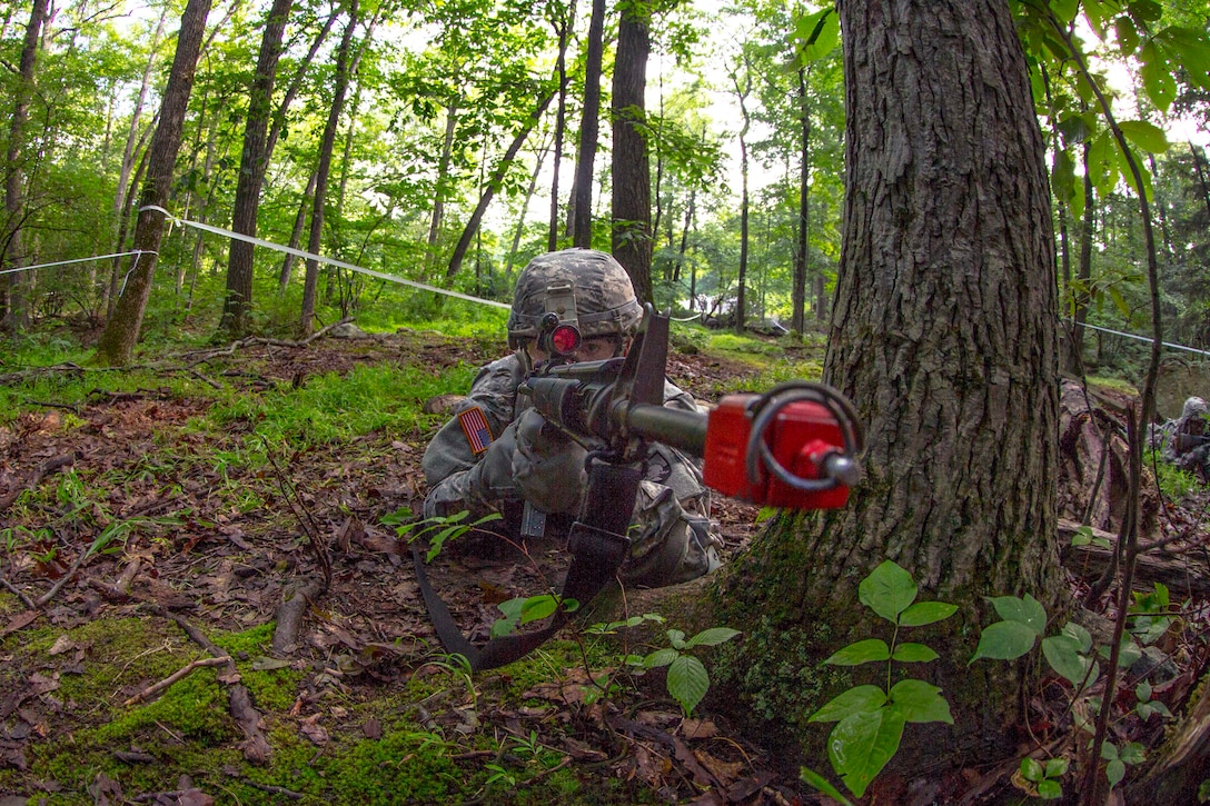 New cadets practice team movement techniques as part of a livefire