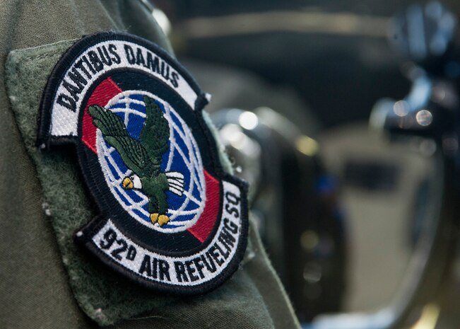 Capt. Taylor Ellington, a pilot assigned to the 92nd Air Refueling Wing, Fairchild Air Force Base, Wash., operates a KC-135 Stratotanker during a Red Flag 15-3 training mission over the Nevada Test and Training Range, July 24, 2015. Despite being known as a refueling aircraft, the KC-135 can carry up to 83,000 pounds of cargo. (U.S. Air Force photo by Airman 1st Class Jake Carter)