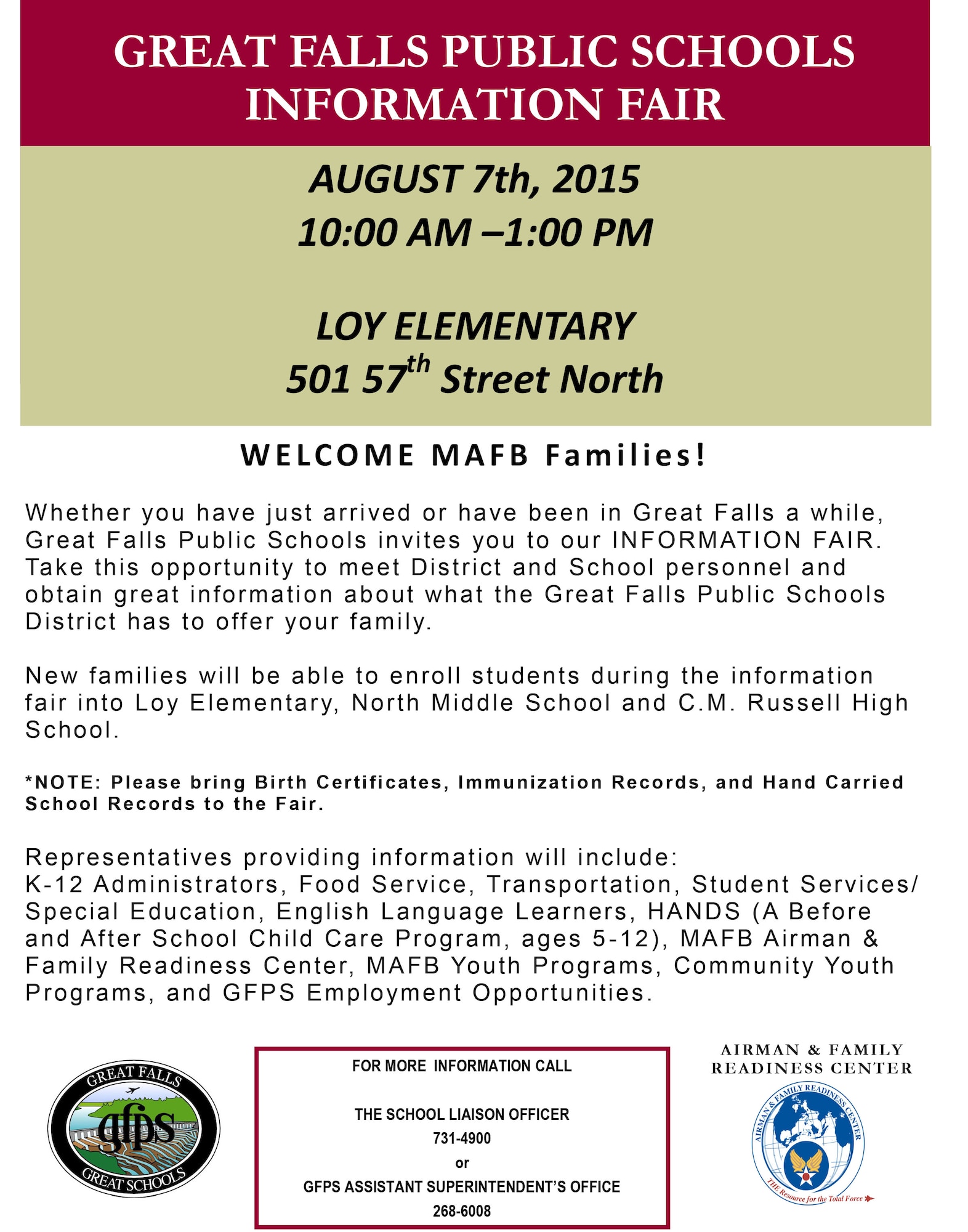 2015 Great Falls School Information Fair