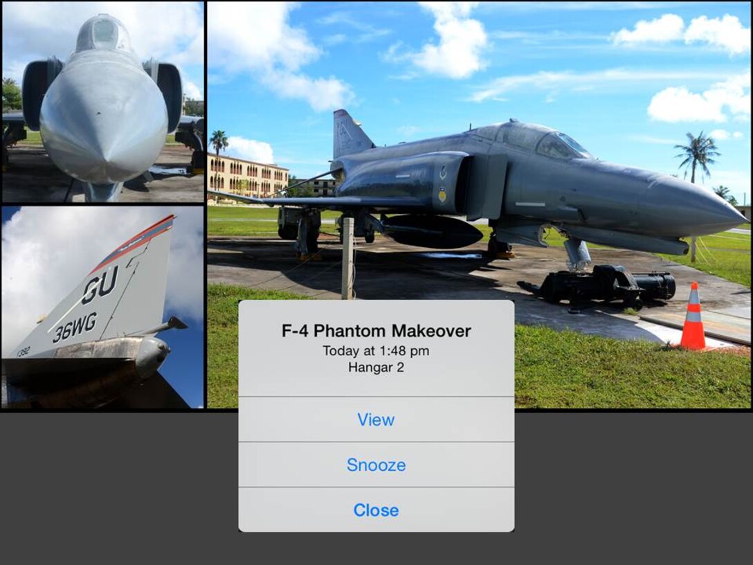 The 36th Maintenance Squadron will be moving Andersen AFB’s static F-4 Phantom for much needed renovations. The aircraft, originally placed on display in 1991, will be moved to the maintenance complex where it will undergo extensive evaluation and repair. It is scheduled to return for display sometime in March of 2016, sporting new paint and graphics. For safety reasons, the 36th MXS asks that the general public gives way to the work and does not cross the barrier ropes put in place during this process.