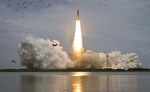 The shuttle Atlantis takes off from Launch Pad 39A at Kennedy Space Center, Fla., on the STS-135 mission, July 8, 2011. This is the final flight of the Space Shuttle Program, during which the STS-135 crew will deliver the Raffaello multipurpose logistics module containing supplies and spare parts for the International Space Station. Members of the New York Air National Guard's 106th Rescue Wing were on hand at Patrick Air Force Base, Fla. to provide rescue support if Atlantis astronauts had been forced to abort the mission and bail out of the spacecraft.