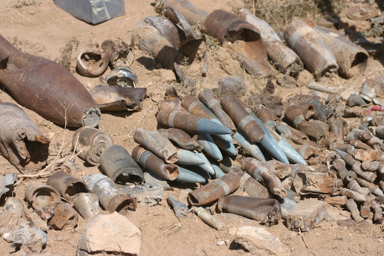 Examples of unexploded ordnance found at a FUDS site in New Mexico in 2012. 