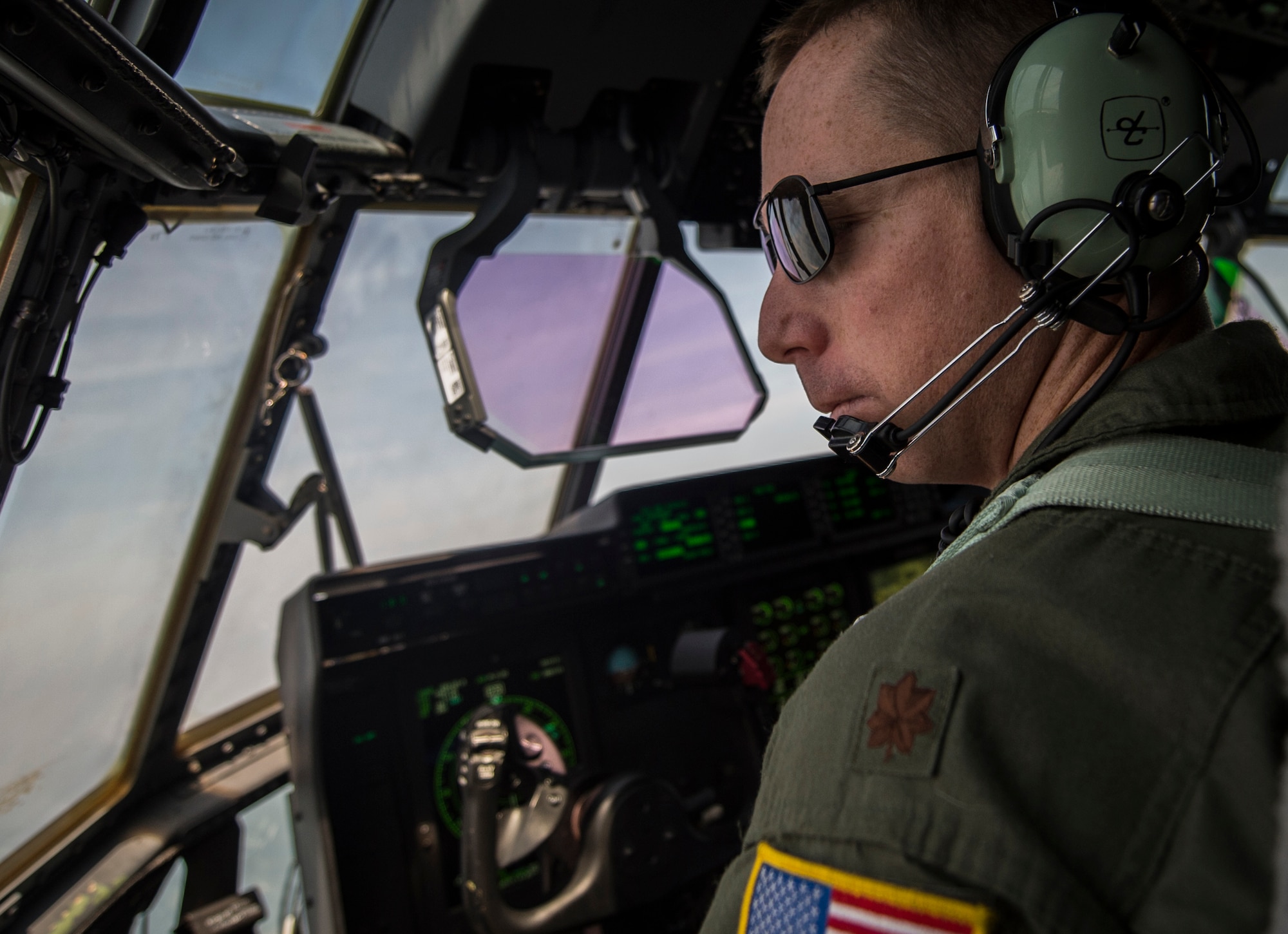 Maj. Jason Fox, 18th Flight Test Squadron pilot, delivers the Air Force Special Operations Commands first AC-130J Ghostrider to the 1st Special Operations Wing on Hurlburt Field, Fla., July 29, 2015. The AC-130J recently completed its initial developmental test and evaluation at Eglin Air Force Base, Fla., and will begin operational test and evaluation under aircrews of the 1st Special Operations Group Det. 2 and 1st Special Operations Aircraft Maintenance Squadron later this year. (U.S. Air Force photo/Senior Airman Christopher Callaway)