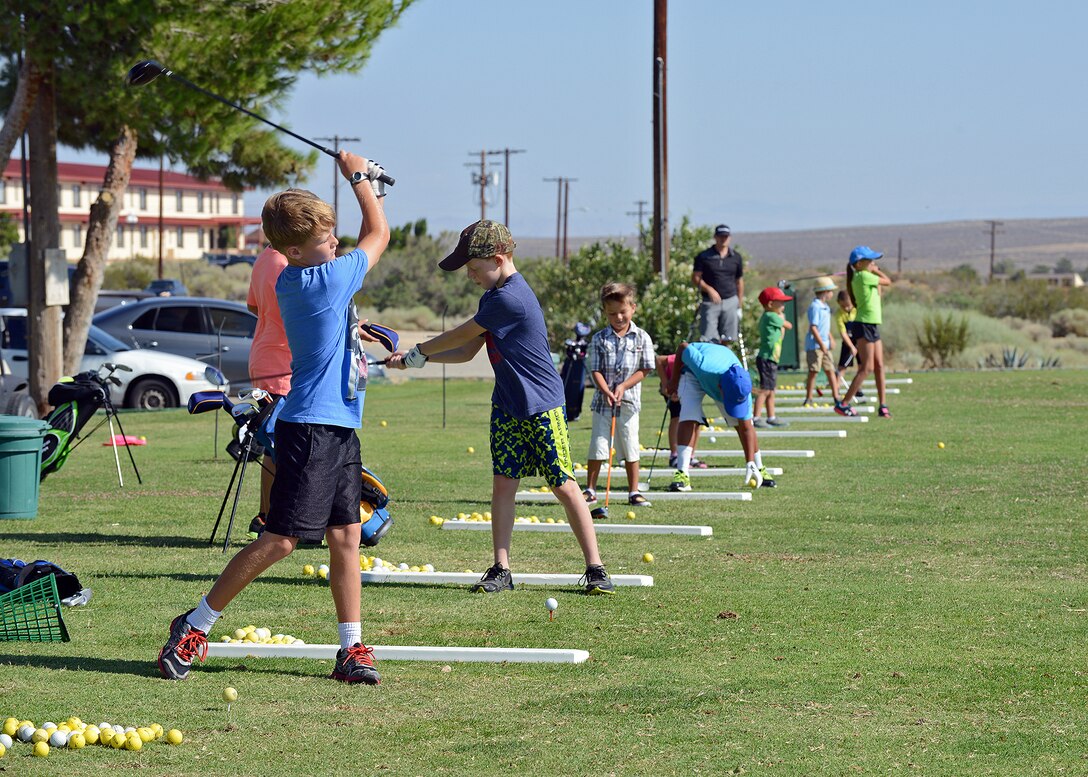 At Muroc Lake Golf Course, children from the Edwards AFB community participated in a three-day junior golf camp July 22 -24 where they learn all the different rules and aspects of the game of golf. (U.S. Air Force photo by Jet Fabara)