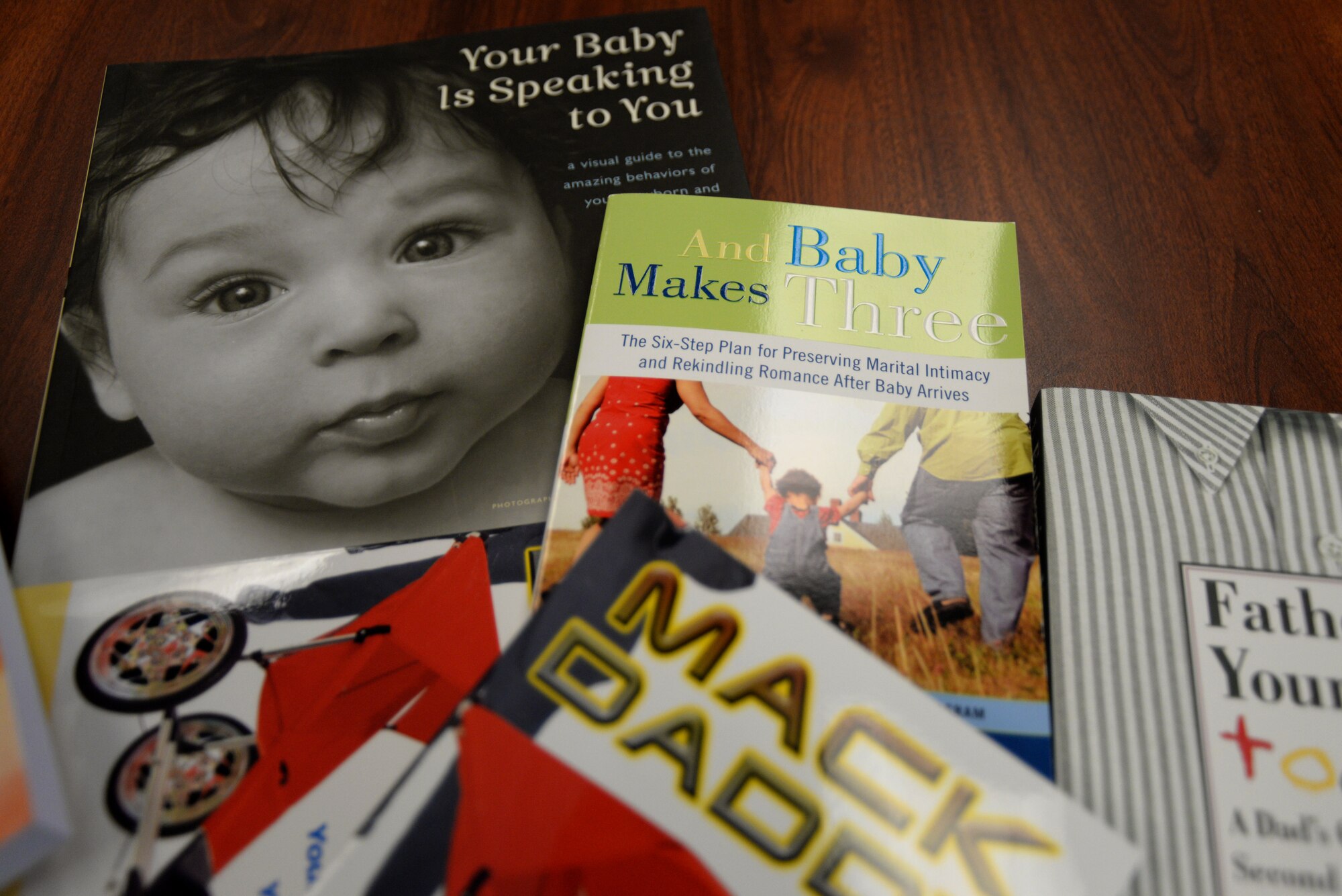 The Dads: The Basics class is a mens-only class that is designed to help fathers-to-be prepare for their new role. The class is split up into three, two-hour portions that meet on Thursday at 11 a.m. The class goes over diaper changeg, playing with one's child, how attachment is important for emotional and social development, how to support one's partner through pregnancy and breat feeding, as well as other topics, such as managing anger and fatigue. (U.S. Air Force photo/Senior Airman Jake Eckhardt)