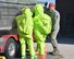 The Kirtland Fire Department hosted a two-week training in handling hazardous materials.  Firefighters from other bases around the country came to Kirtland for the training. (Photo by Todd Berenger) 