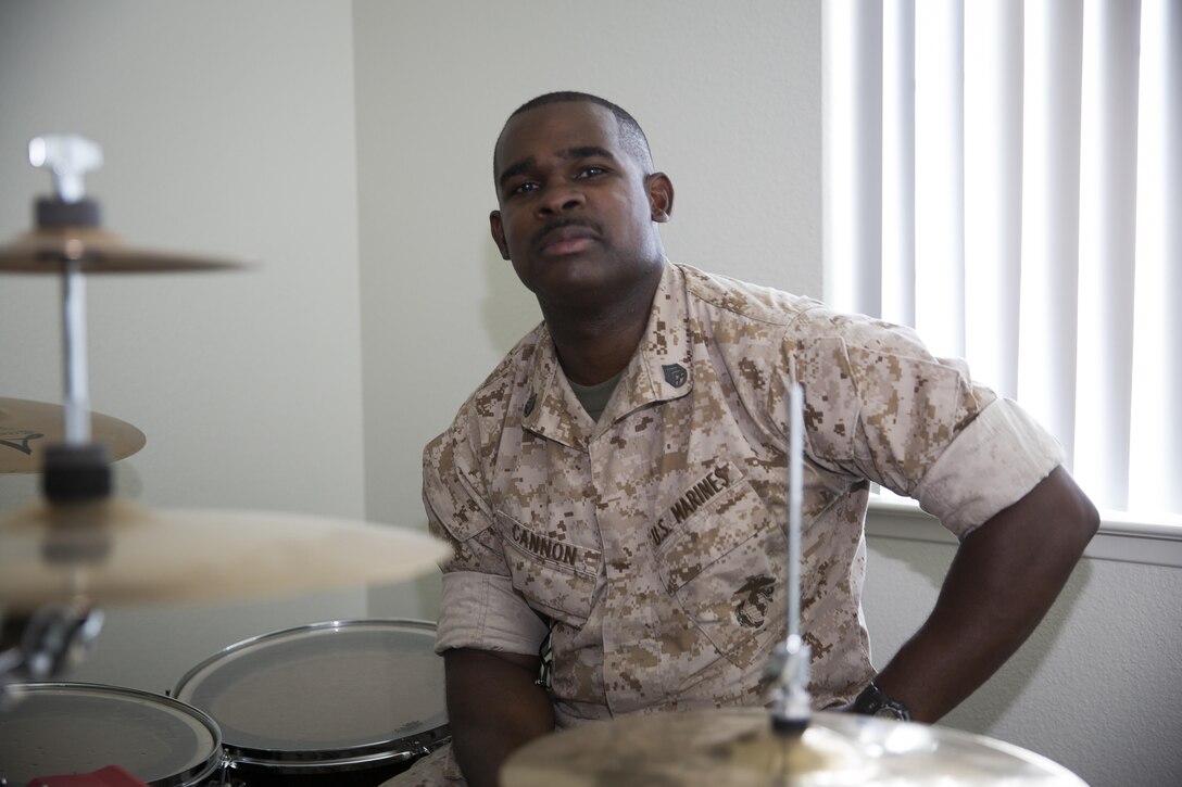 Staff Sgt. Malachi Cannon, motor transport operations chief, 7th Marine Regiment, has been in the Marine Corps for twelve years. He performs at the Combat Centers’ Christ Chapel on Sundays. (Official Marine Corps photo by Lance Cpl. Connor Hancock/Released)