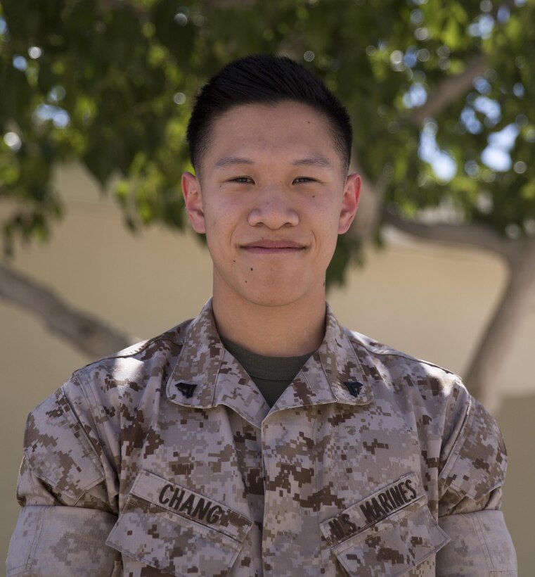 Cpl. Joshua Chang, court reporter, Headquarters Battalion, hopes to travel to South Africa once he leaves the Marine Corps. After that he wants to go to college and pursue a career in criminal investigation. (Official Marine Corps photo by Lance Cpl. Medina Ayala-Lo/Released)
