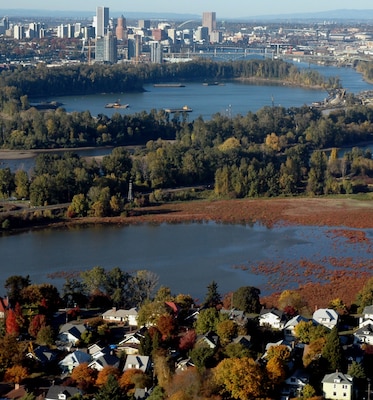 Oaks Bottom, located in the Willamette River, is one of five sites included in the environmental restoration project partners the Corps of Engineers and the city of Portland will undertake. The Corps announced the project had received approval from the Civil Works Review Board in Washington, D.C. on July 30, 2015.