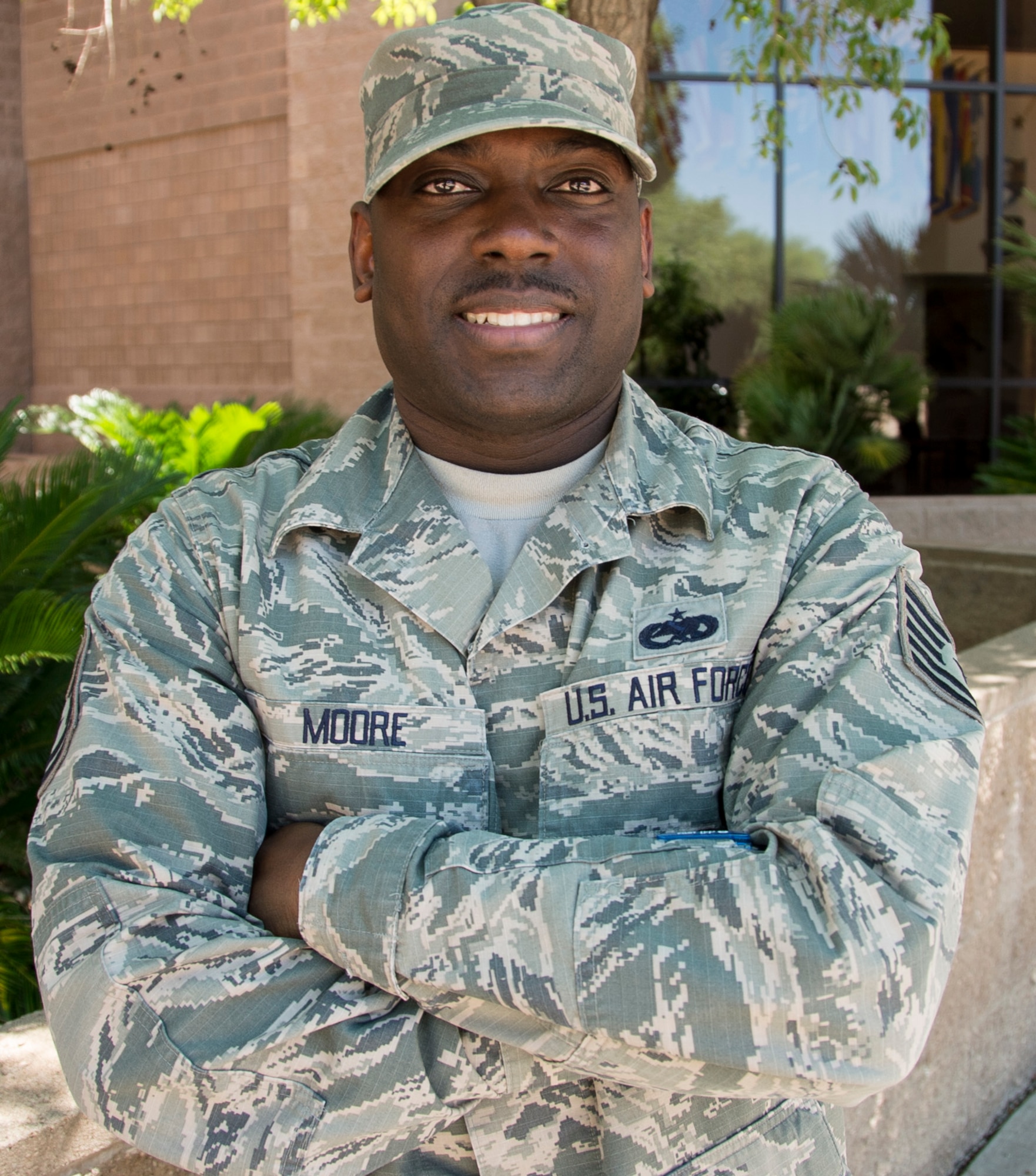 Tech Sgt. Anthony Moore, 12th Air Force (Air Forces Southern) weapons safety manager, has been selected as Warfighter of the Week, at Davis-Monthan AFB, Ariz., July  30, 2015. War Fighter of the Week is an opportunity for the Airmen who represent 12th Air Force (Air Forces Southern) to share their own story. The Warfighter of the Week intuitive also aligns with the 12th Air Force (Air Forces Southern) commander’s priority of creating a work environment where someone knows you both professionally and personally.  (U.S. Air Force photo by Staff Sgt. Adam Grant/Released)