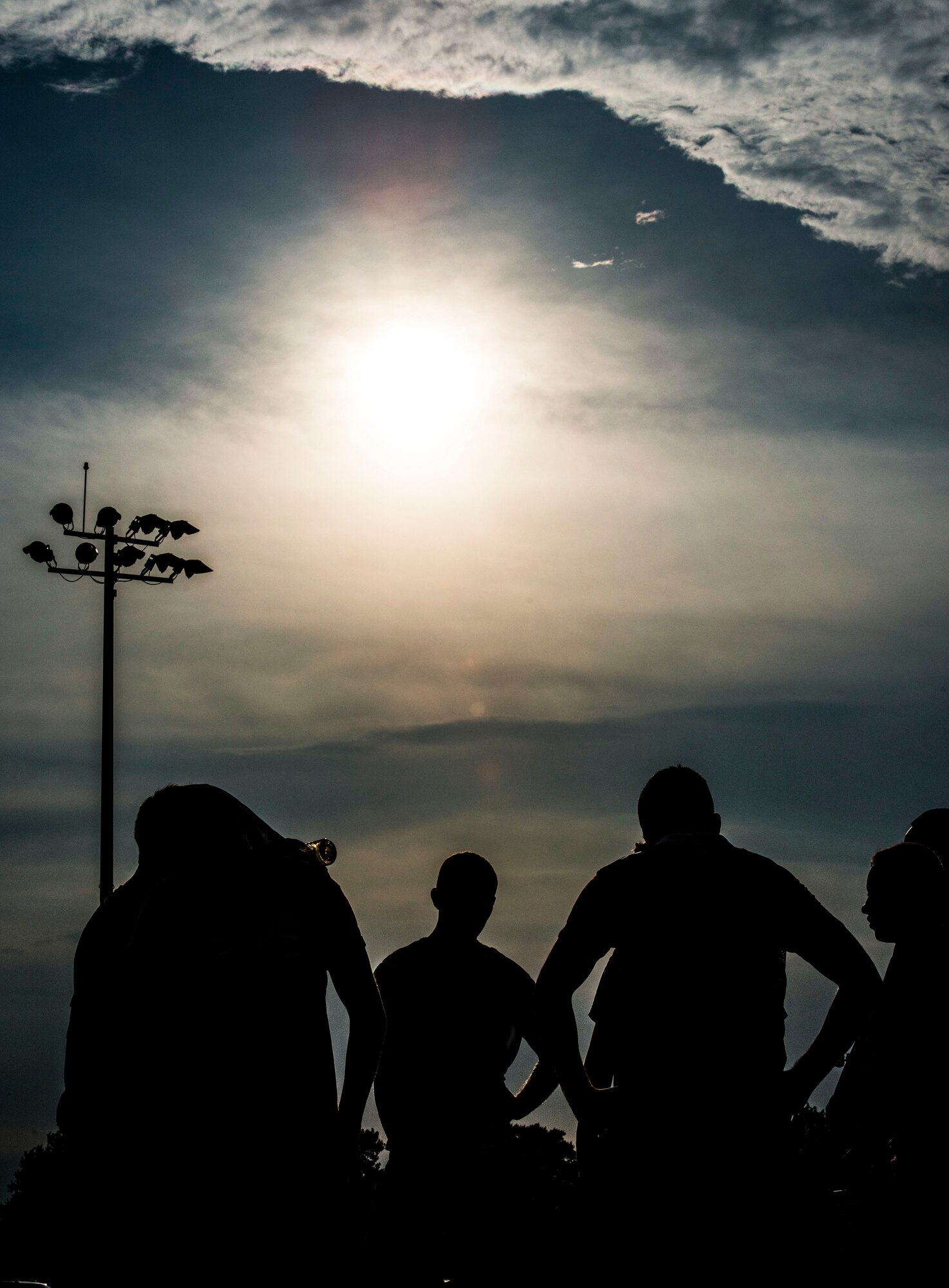 U.S. Air Force Airmen assigned to the 633rd Civil Engineer Squadron discuss strategy during halftime of the 2015 Intramural Soccer Championship game at Langley Air Force Base, Va., July 28, 2015. Leaders from Joint Base Langley-Eustis including Col. Caroline Miller, 633rd Air Base Wing commander, and Chief Master Sgt. Mark Hurst, 633rd ABW command chief, attended the game to show their support. (U.S. Air Force photo by Senior Airman Kayla Newman/Released)