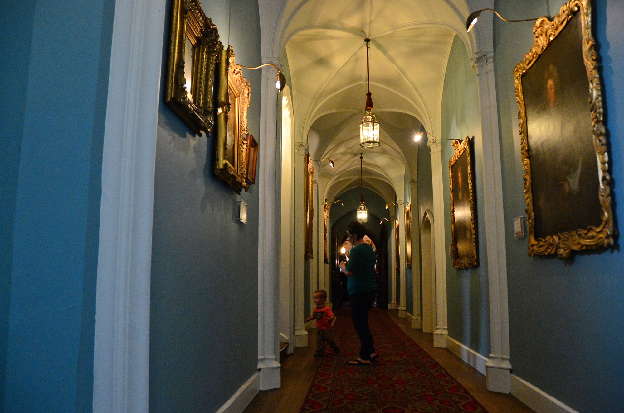 Family members of 48th Fighter Wing Airmen explore Warwick Castle, England, during a deployed spouses trip July 24, 2015. The trip gave spouses of deployed Airmen the opportunity to travel off-base and observe a change of scenery. (U.S. Air Force photo by Senior Airman Erin O’Shea/Released) 