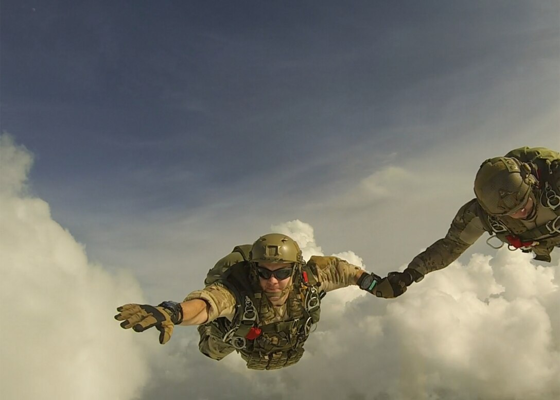 Staff Sgt. Travis Jordan, 320th Special Tactics Squadron combat controller, performs a High Altitude Low Opening
jump recently in Texas. He is on the 12 Outstanding Airmen of the Year for 2015. (Courtesy photo)