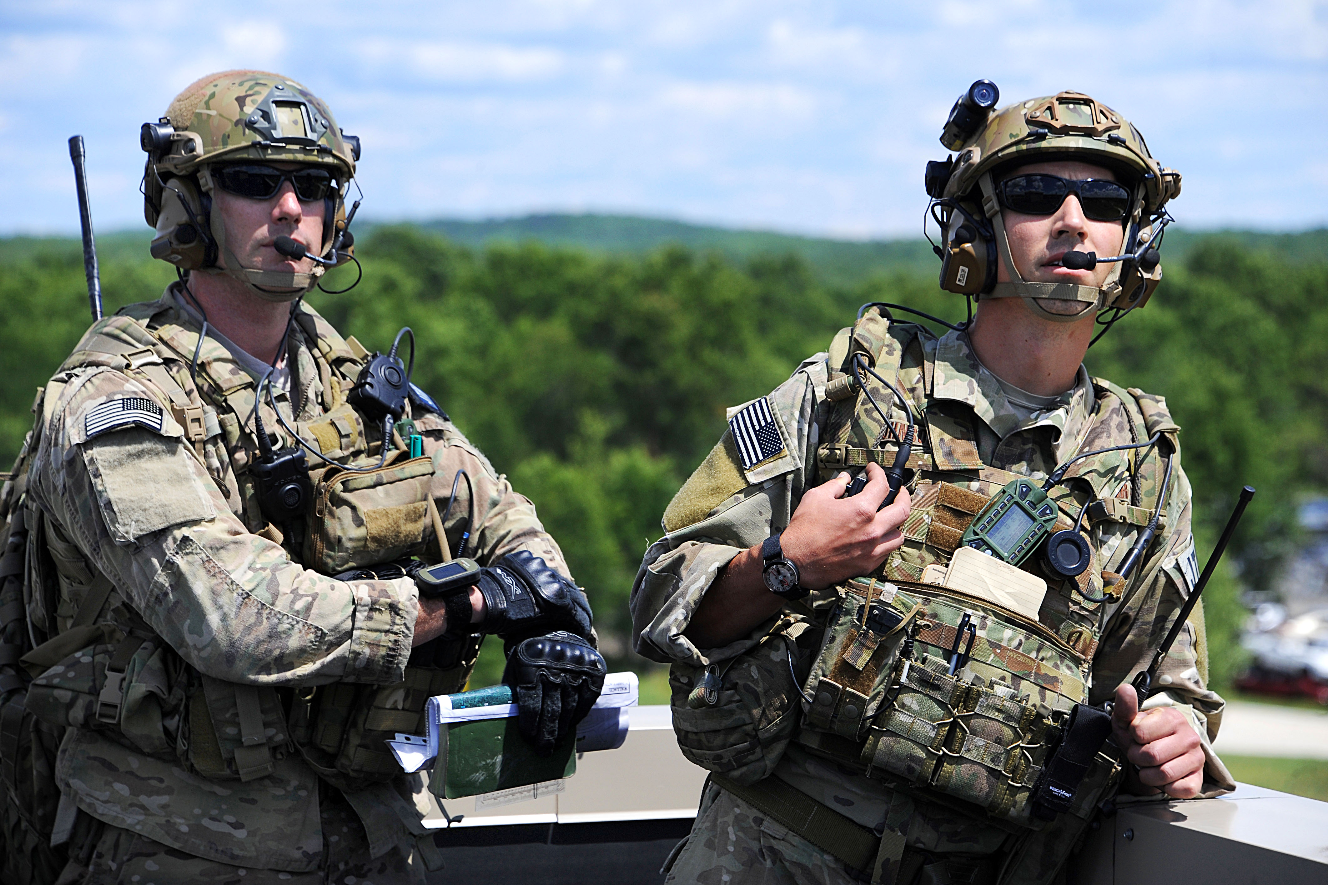 Air Force Sgt. Corey Johnson, right, and Air Force Senior Airman Nathan ...