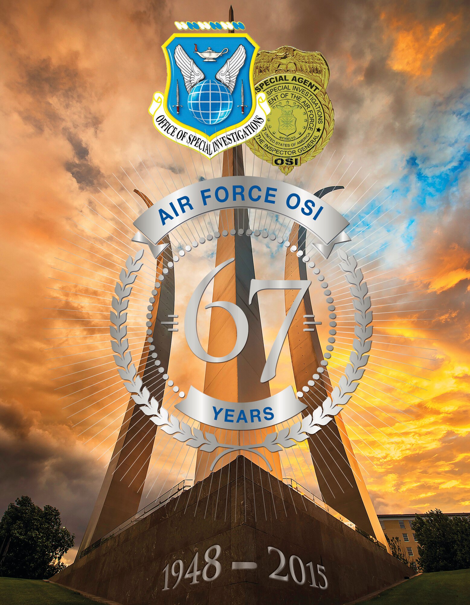 The Air Force Office of Special Investigations celebrates its 67th birthday as a premier federal law enforcement agency August 1, 2015. 