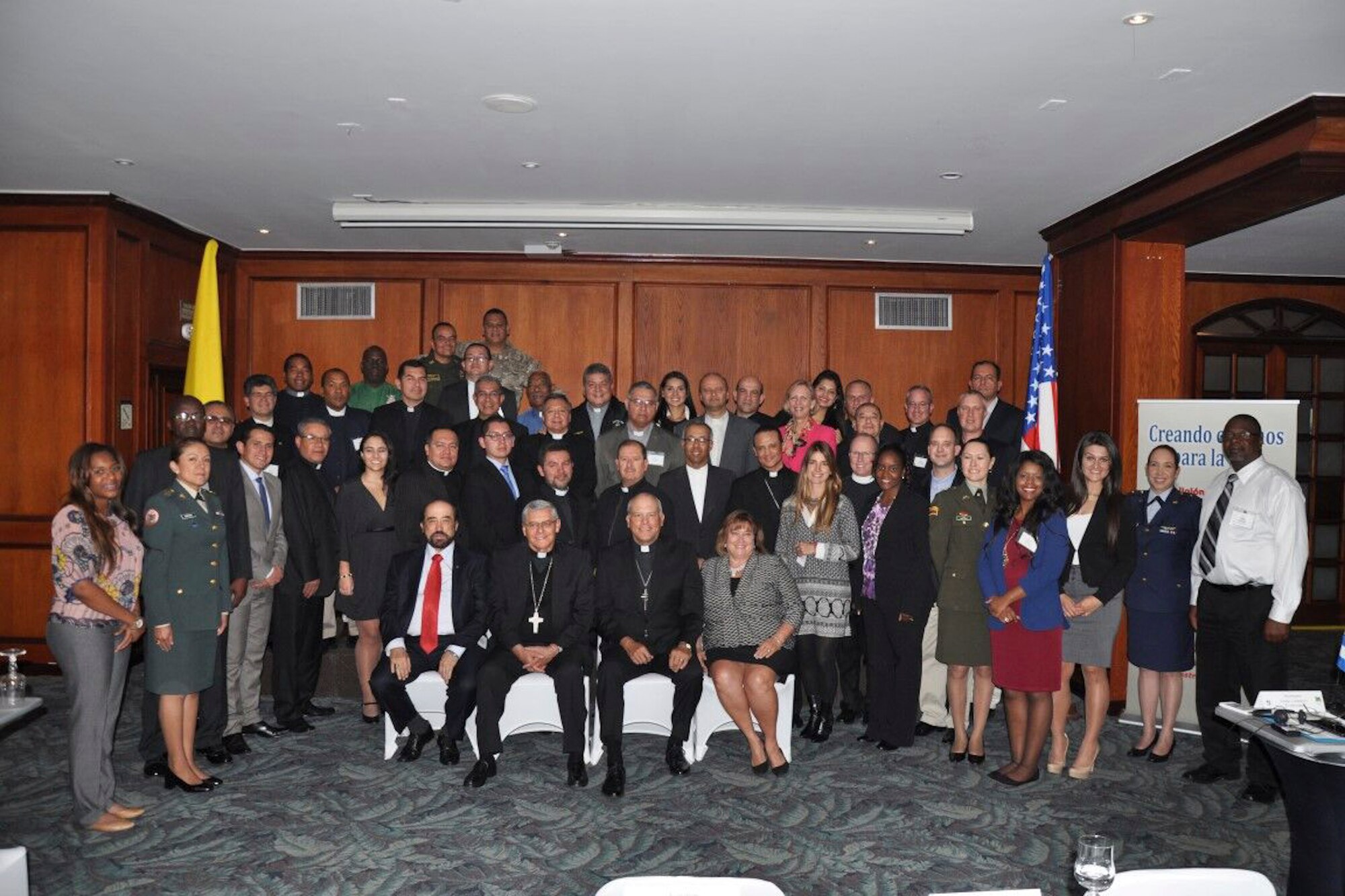 A group photo of who attended the three-day symposium in Bogota, Colombia, July 13-16.  The symposium was an opportunity to share with other Nations ideas on how religion matters to military commanders, service members and their families.
(Courtesy Photo/Released)