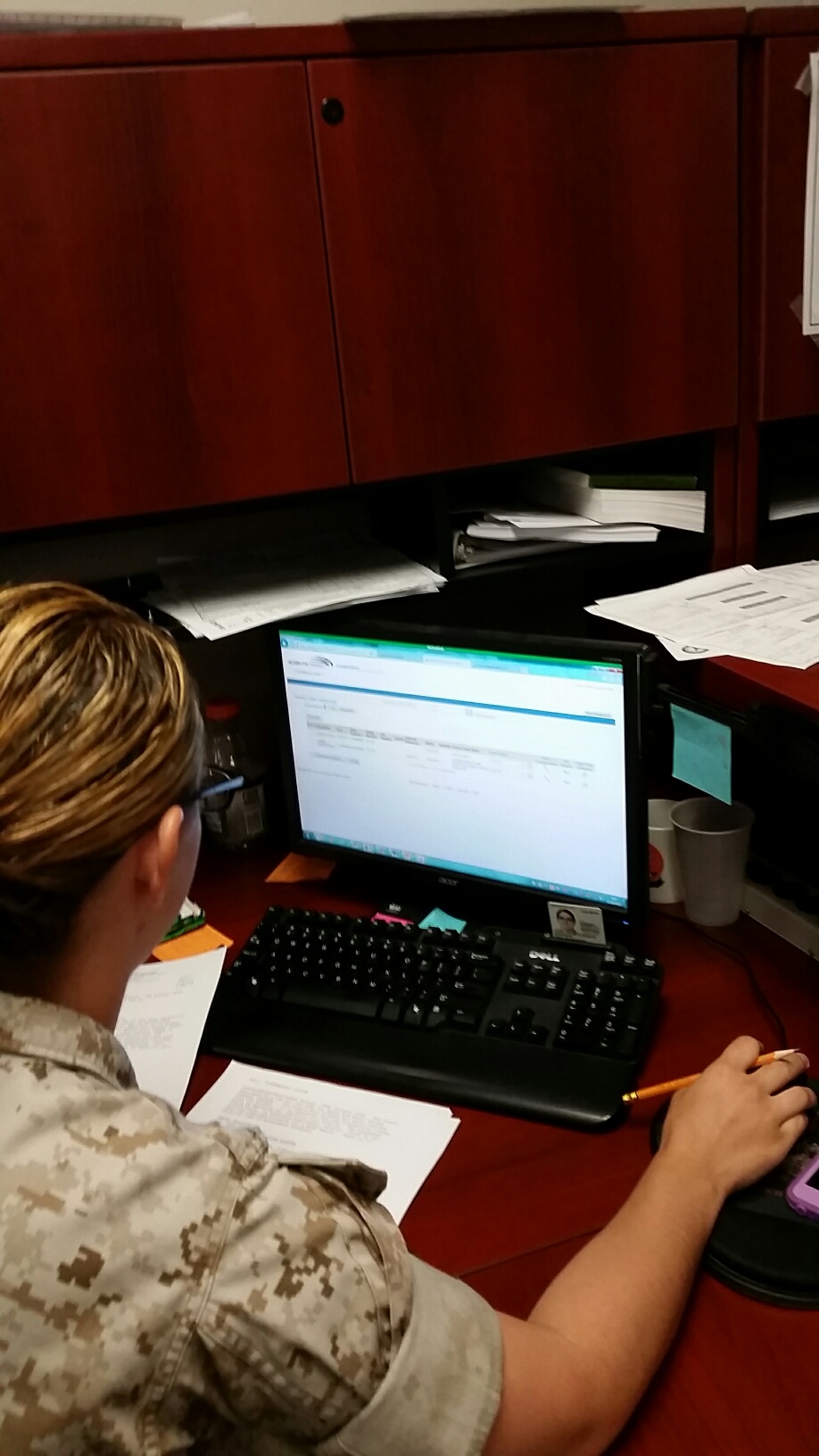 CPL Kaelyn Hoffman, supply technician is shown correcting records of property items being tracked in Global Combat Support System-Marine Corps (GCSS-MC) under incorrect serial numbers.  