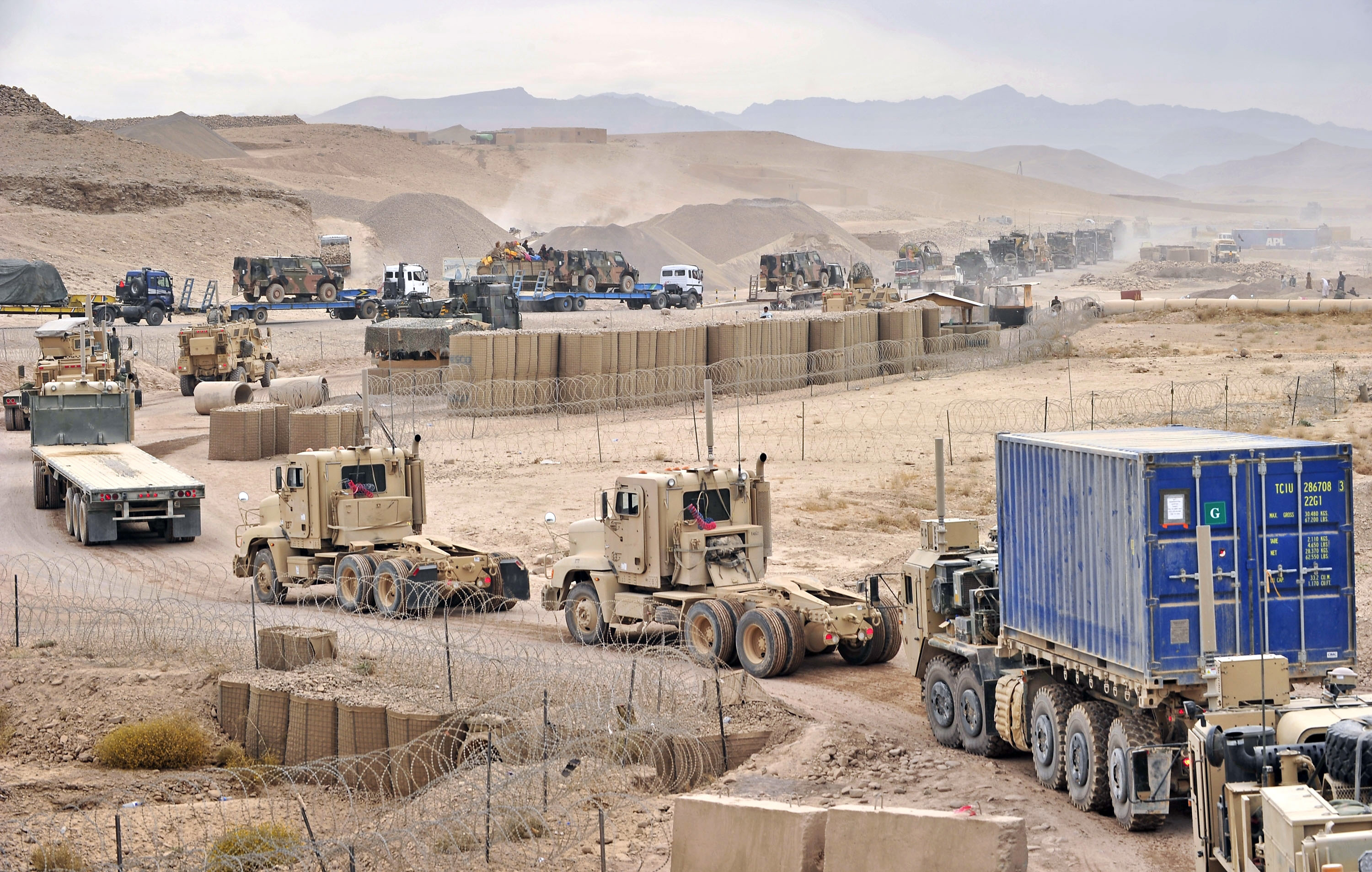 Soldiers of the 24th and 287th Transportation Companies