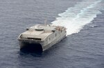 PACIFIC OCEAN (May 27, 2015) - The Military Sealift Command joint high-speed vessel USNS Millinocket (JHSV 3) is underway in the Pacific Ocean for Pacific Partnership 2015. Now in its tenth iteration, Pacific Partnership is the largest annual multilateral humanitarian assistance and disaster relief preparedness mission conducted in the Indo-Asia-Pacific region. While training for crisis conditions, Pacific Partnership missions have provided medical care to approximately 270,000 patients and veterinary services to more than 38,000 animals. Additionally, Pacific Partnership has provided critical infrastructure development to host nations through the completion of more than 180 engineering projects. 