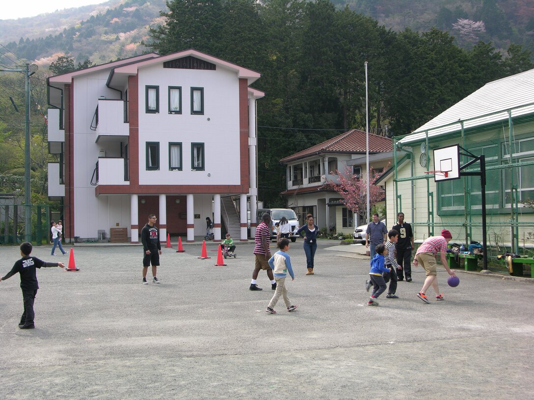 Camp Fuji Marines and Sailors visited the Hakone Keimei Children's Home to spend some quality time together playing sports.