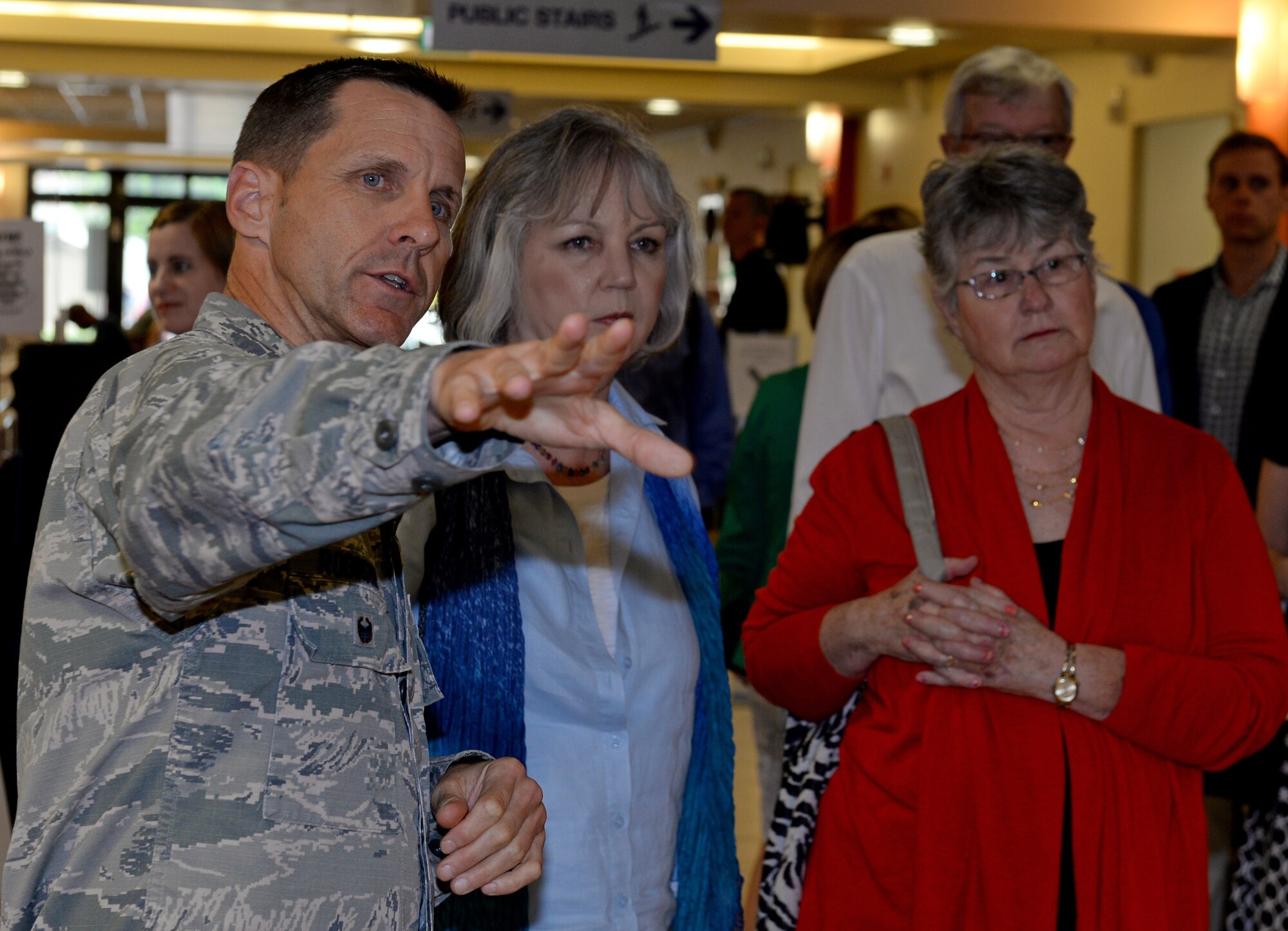 Col. David Robinson, 31st Medical Group deputy commander, gives Mary Sessions, spouse of Alabama Sen. Jeff Sessions, and Sandy Cornyn, spouse of Texas Sen. John Cornyn, a tour of the medical clinic, May 29, 2015, at Aviano Air Base, Italy. The spouses had the opportunity to sit through a mission brief and ask questions concerning Aviano families. (U.S. Air Force photo by Airman 1st Class Cary Smith/Released)