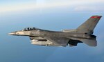 An F-16 from the 179th Fighter Squadron, a subordinate unit of the 148th Fighter Wing out of Duluth, Minn., flies a mission over the Gulf of Mexico on Jan. 27, 2011. The 148th FW is working with the 53rd Weapons Evaluation Group at Tyndall Air Force Base, Fla., for two weeks to train for their Air Sovereignty Alert missions and to validate their new Block 50 F-16s.