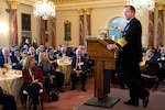 Navy Adm. Mike Mullen, chairman of the Joint Chiefs of Staff, speaks at the inaugural Global Chiefs of Mission Conference at the State Department in Washington, D.C., Feb. 2, 2011.