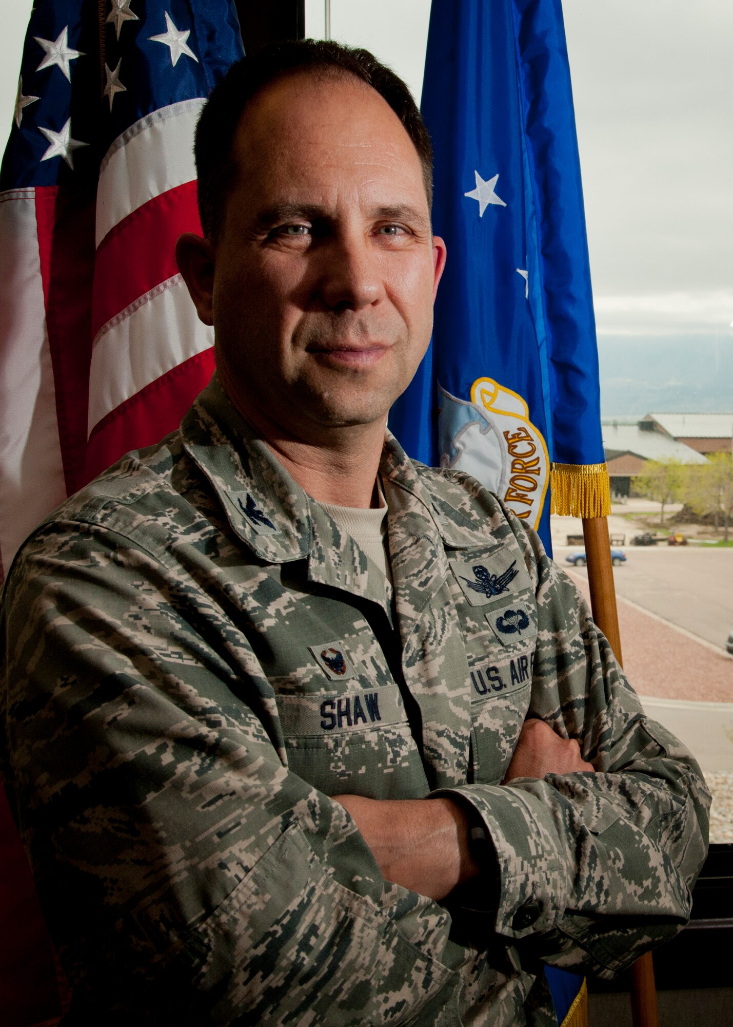 PETERSON AIR FORCE BASE, Colo. – Col. John Shaw, 21st Space Wing commander, is moving on to be the deputy operations director for U.S. Strategic Command headquarters at Offutt AFB, Nebraska. Shaw will be promoted to the rank of brigadier general June 5 and his change of command takes place June 12. (U.S. Air Force photo by Staff Sgt. J. Aaron Breeden)
