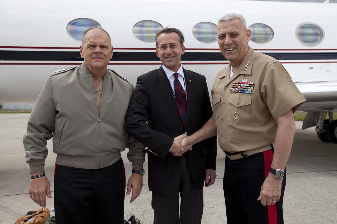 The Assistant Commandant of the U.S. Marine Corps, Gen. John M. Paxton, Jr., poses for a photo in Brussels, Belgium, May 29, 2015. (U.S. Marine Corps photo by Cpl. Tia Dufour/Released)