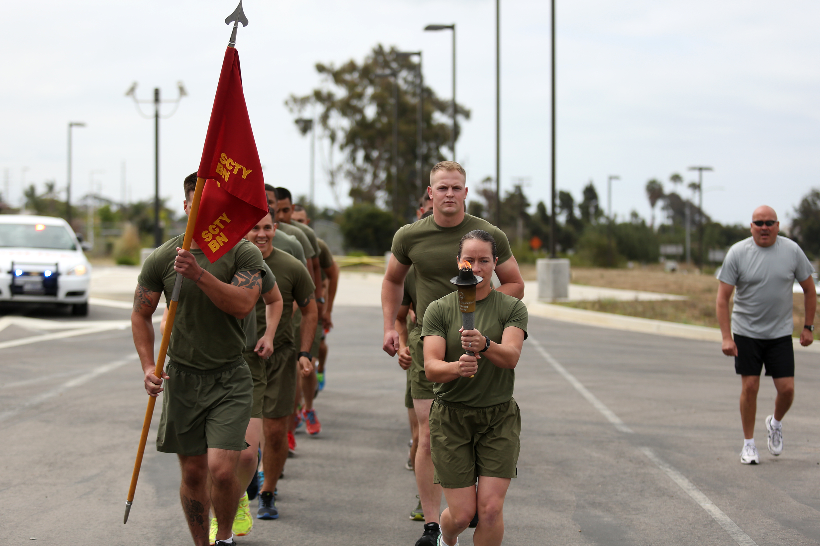 Camp Pendleton military police run to support Law Enforcement Battalion