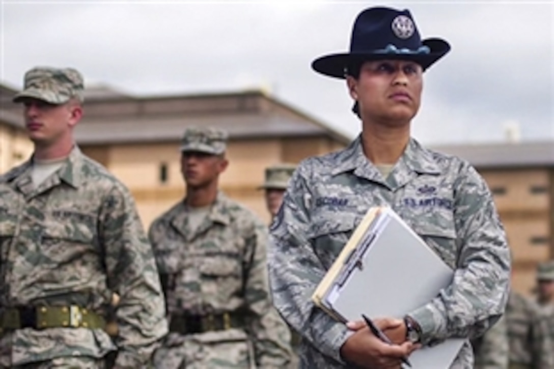 Military training instructors mold Air Force basic trainees on Joint Base San Antonio-Lackland, Texas, May 20, 2015. The instructors are assigned to the 320th Training Squadron.