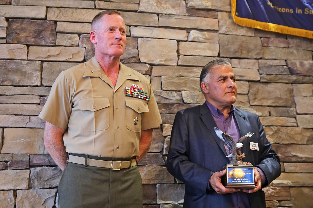 The San Diego Council, United States Navy League, hosted the 2015 Enlisted Father of the Year Awards with Brig. Gen. Edward D. Banta, Commanding General, Marine Corps Base Camp Pendleton, Marine Corps Installations - West, at the Pacific views Events Center here, June 3.