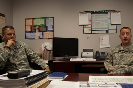 Master Sgt. Leo Kane, Computer Network Defense Team (CND-T) non-commissioned officer-in-charge of information operations, and Sgt. 1st Class Ricky Chapman, CND-T non-commissioned officer-in-charge of operations, joined a round table discussion at the McCrady Training Center in Eastover, South Carolina, May 28, 2015, to explain the unique role of the CND-T in the S.C. National Guard and how it exists to serve Guard commanders, as well as partnered agencies throughout the state of South Carolina. 