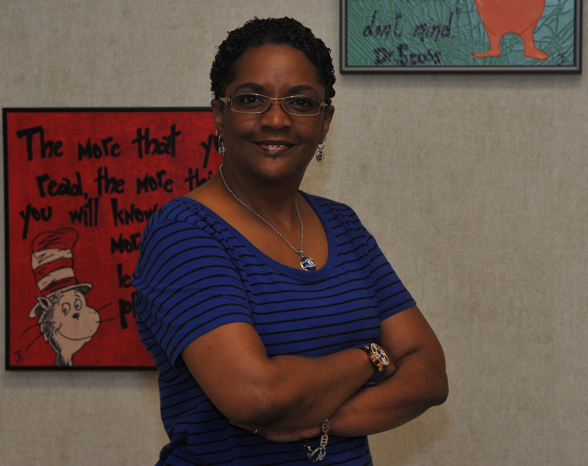 Tameko Thomas, Child Development Center director, poses for a photo on Barksdale Air Force Base, Louisiana, June 2, 2015. Thomas took the reins of Barksdale's CDC in May, and plans to increase parent participation and community involvement to create a fun and friendly atmosphere.