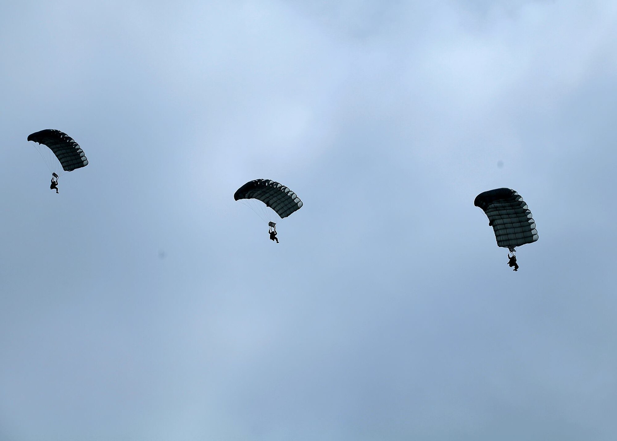 U.S. Special Operations Command in Europe operators prepare to land just outside of the Mont Saint Michel Abbey in Normandy, France, on May 30, 2015, to commemorate the 71st anniversary of the liberation of France as well as those who served in World War II. Air Commandos assigned to the 321st Special Tactics Squadron, along with other operators within SOCEUR, perform military free fall jumps outside of the U.N. designated world heritage site. (U.S. Army photo by Sgt. 1st Class Will Patterson)