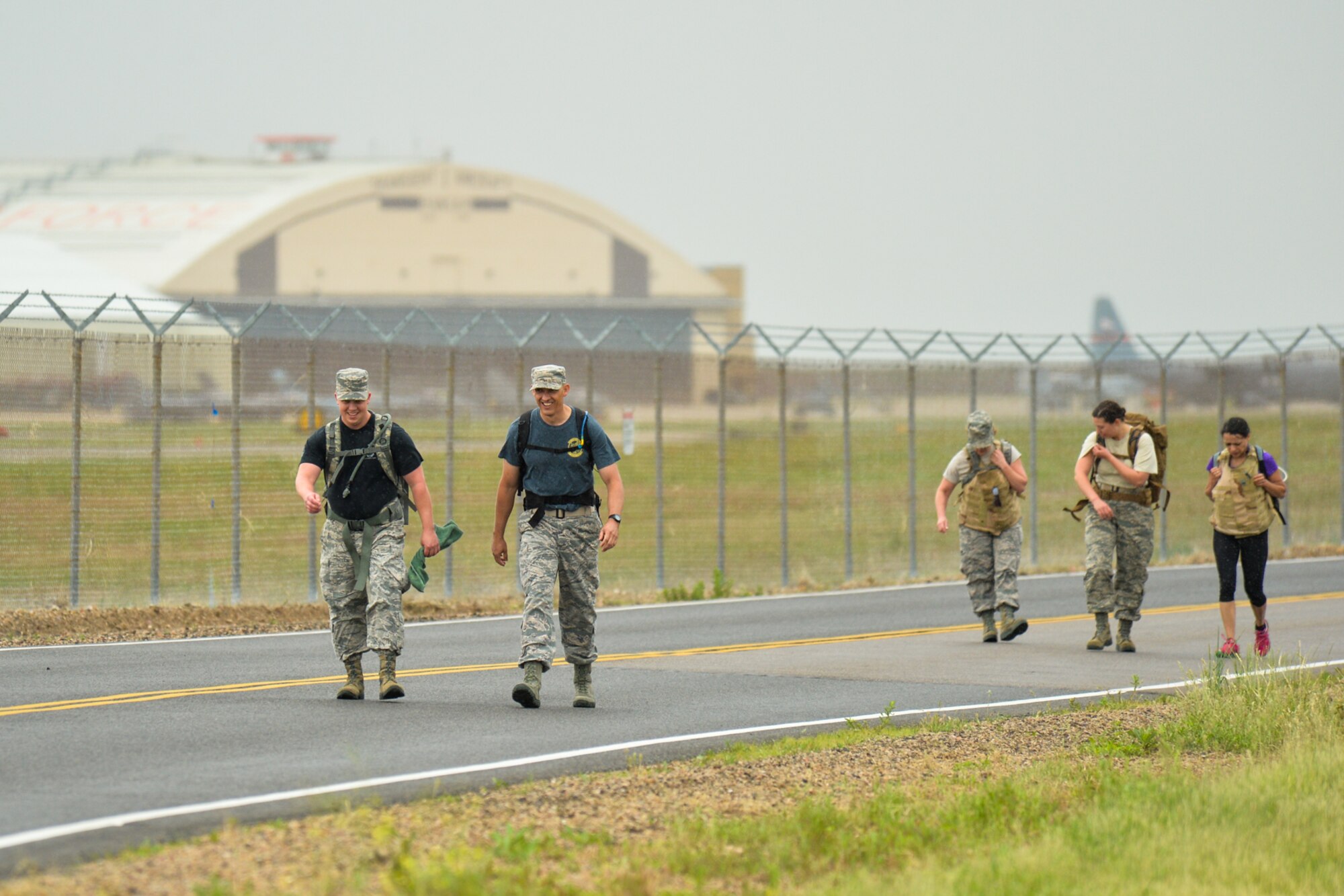 Air Force reservists from the 419th Fighter Wing participate in the 8th Annual Ruck March along the 13-mile perimeter road of Hill Air Force Base June 8. (U.S. Air Force photo/R. Nial Bradshaw)