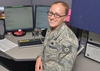 Tech. Sgt. Alicia Binggeli, a contracting officer for the Air Force Nuclear Weapons Center’s Contracting Directorate, is one of just three enlisted members in the Air Force selected for the Air Force Institute of Technology program. (Photo by Todd Berenger)